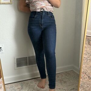 American Eagle Outfitters Dark Blue High-Rise Skinny Jeans